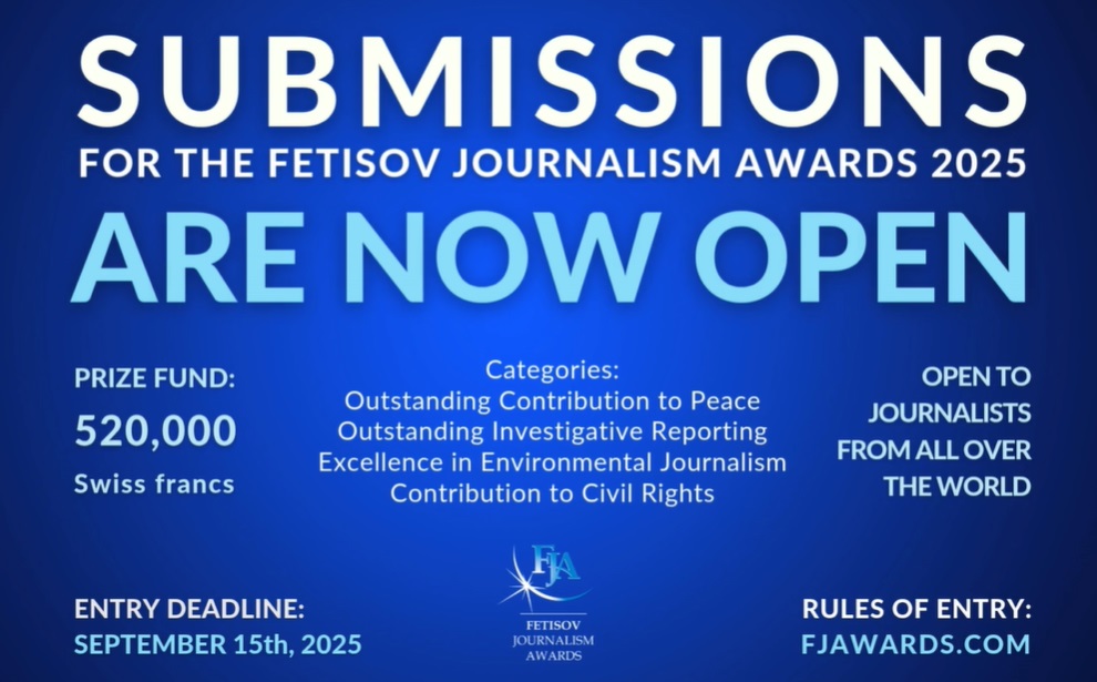 Fetisov Journalism Awards 2025 прымае заяўкі